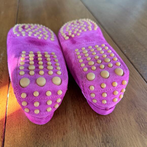 M. Gemi Felize Pink Suede Leather Slip-on Moccasins Flat Sz 38 Italian Handmade - Picture 13 of 16
